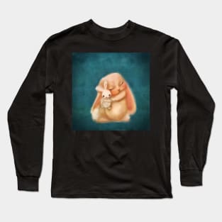 Baby Bunny Snuggling Bunny Doll Long Sleeve T-Shirt